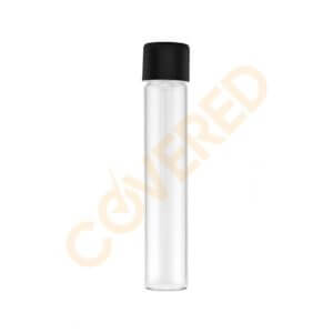 20-110mm Clear Glass Tube / CR Black Ribbed Cap (720 Count)