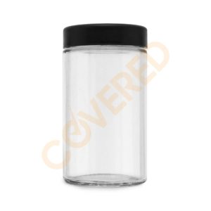 6oz Glass Jar / Flat Black CR Cap (80 Count)