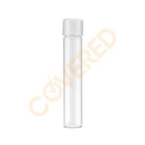20-110mm Clear Glass Tube / CR White Ribbed Cap (720 Count)