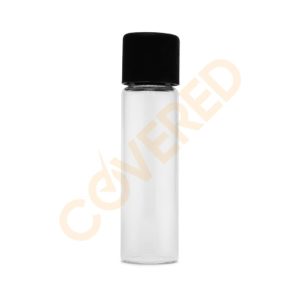 22-80mm Clear Glass Tube / CR Black Cap (500 Count)