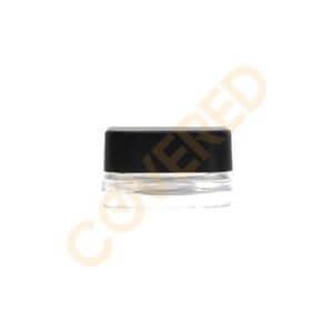9ml Square Clear Glass Concentrate Container / CR Square Black Cap (320 Count)