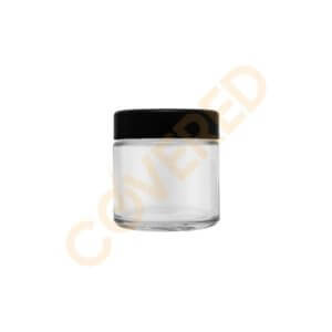 1oz Glass Jar / Flat Black CR Cap (250 Count)